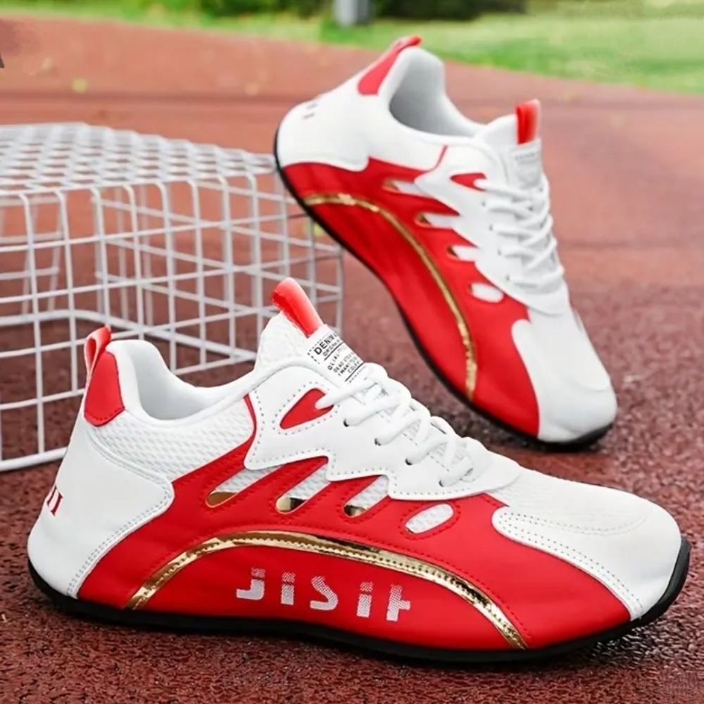 Red and White Athletic Sneakers